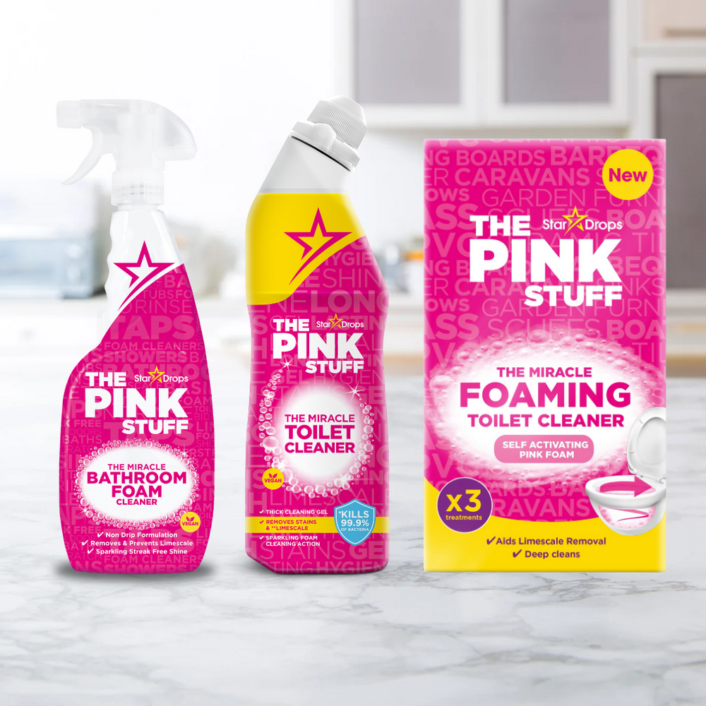 The Pink Stuff The Miracle Bathroom Foam Cleaner, 750 ml + The Pink Stuff  The Miracle Toilet Cleaner Gel, 750 ml 